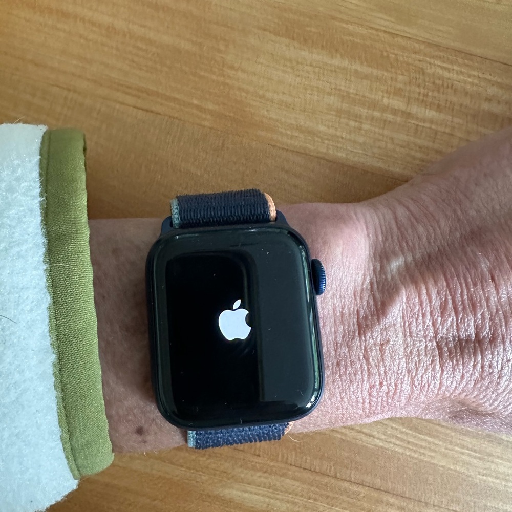 Apple Watch Series 6 with Blue and Pink Nylon Sport Loop Band - Picture 2 of 6
